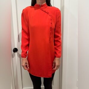 VINTAGE silk CAROLINA HERRERA red tunic 8